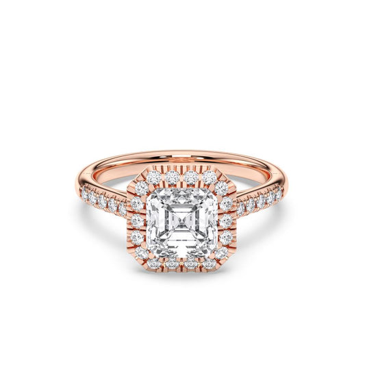 ASSCHER FLUSH SET RING - M&D Signature Jewels