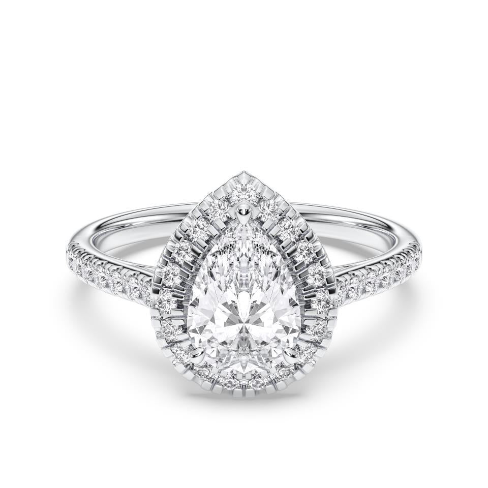 PEAR FLUSH SET RING