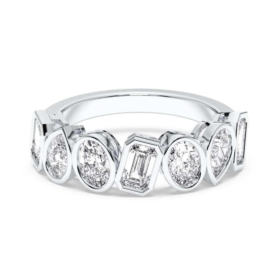 MULTI-SHAPE BEZEL WEDDING BAND