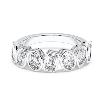 MULTI-SHAPE BEZEL WEDDING BAND - M&D Signature Jewels
