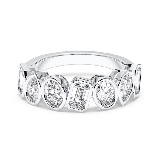 MULTI-SHAPE BEZEL WEDDING BAND