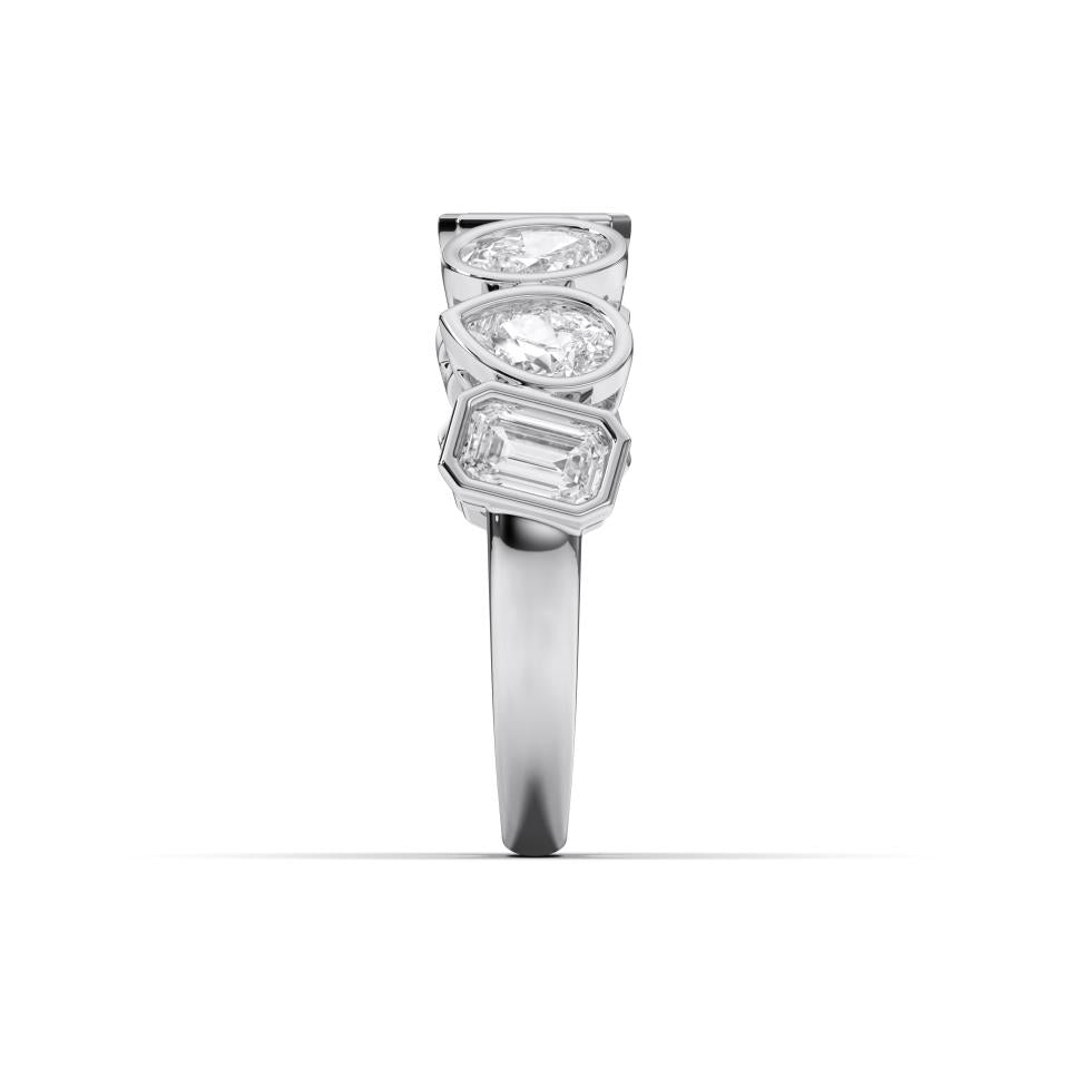 MULTI-SHAPE BEZEL WEDDING BAND