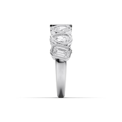 MULTI-SHAPE BEZEL WEDDING BAND - M&D Signature Jewels