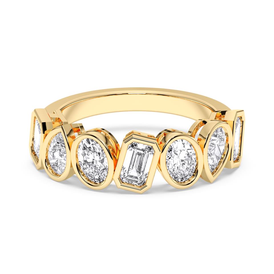 MULTI-SHAPE BEZEL WEDDING BAND
