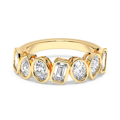 MULTI-SHAPE BEZEL WEDDING BAND - M&D Signature Jewels