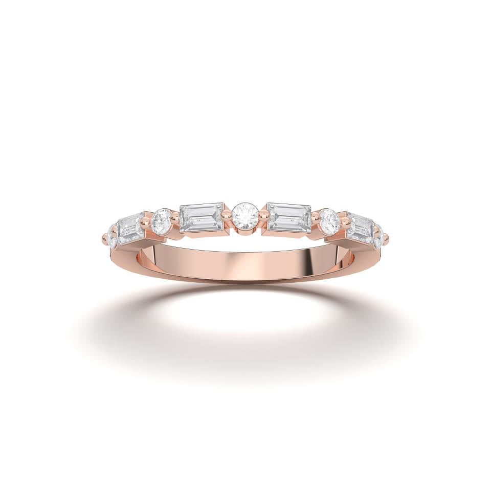 ROUND BAGUETTE WEDDING BAND