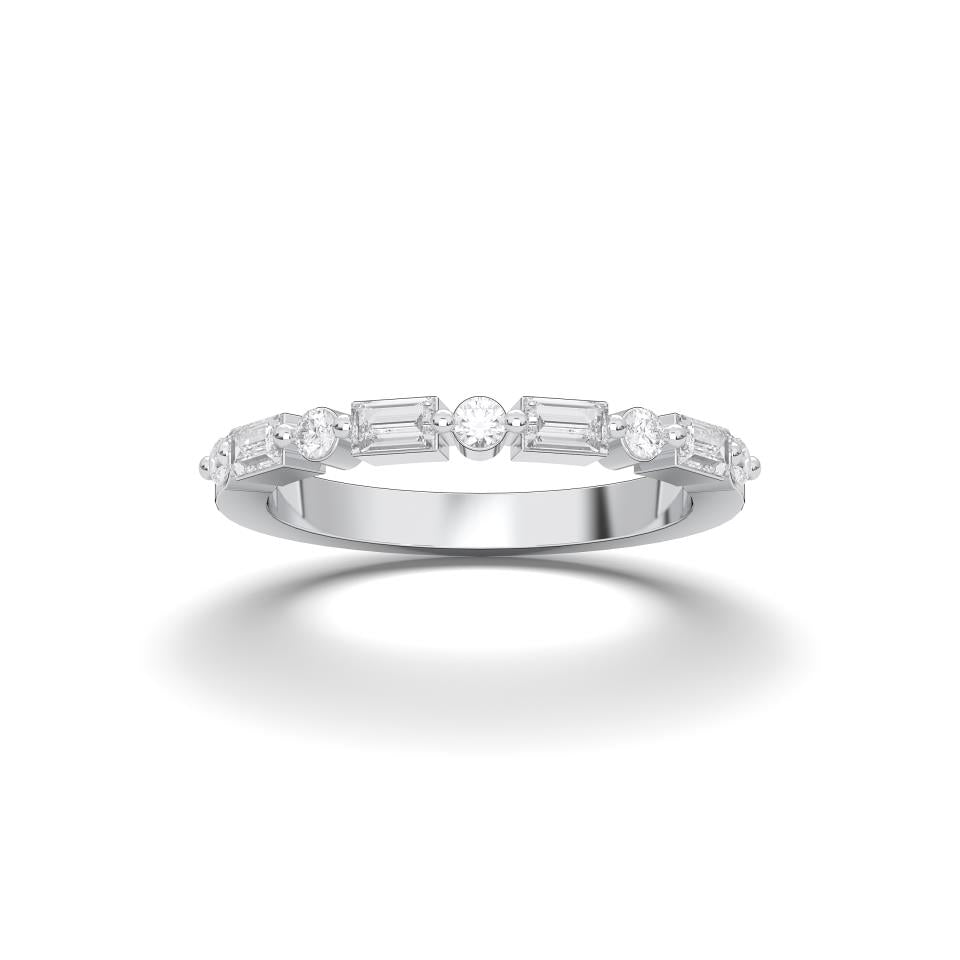 ROUND BAGUETTE WEDDING BAND
