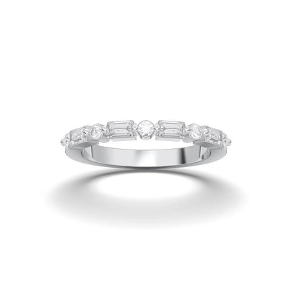 ROUND BAGUETTE WEDDING BAND - M&D Signature Jewels