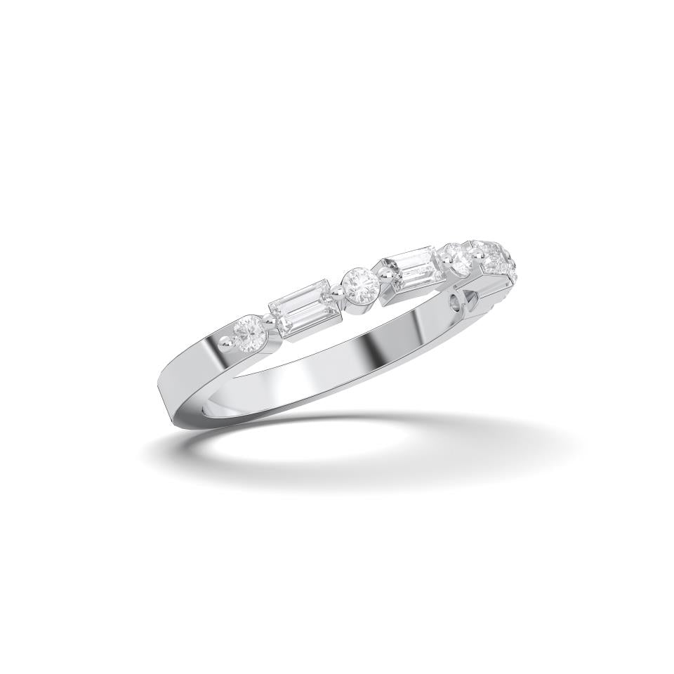 ROUND BAGUETTE WEDDING BAND