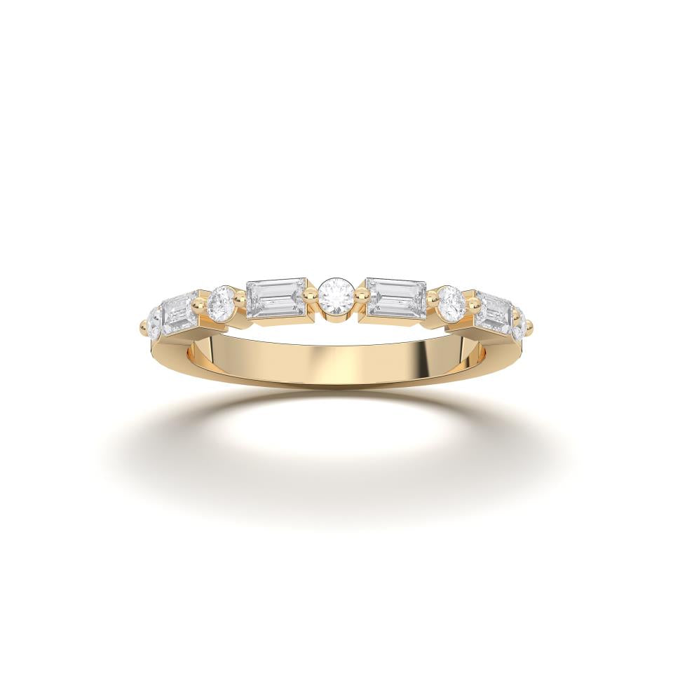 ROUND BAGUETTE WEDDING BAND