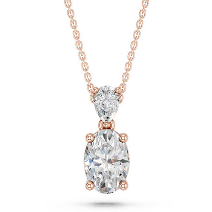 OVAL PEAR TWO STONE PENDANT