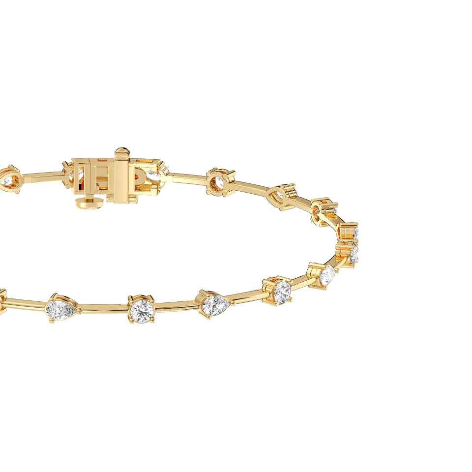 ROUND-PEAR TENNIS BRACELET