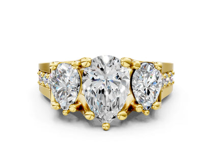 PEAR 3 STONE RING - M&D Signature Jewels
