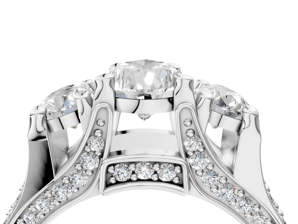 PEAR 3 STONE RING