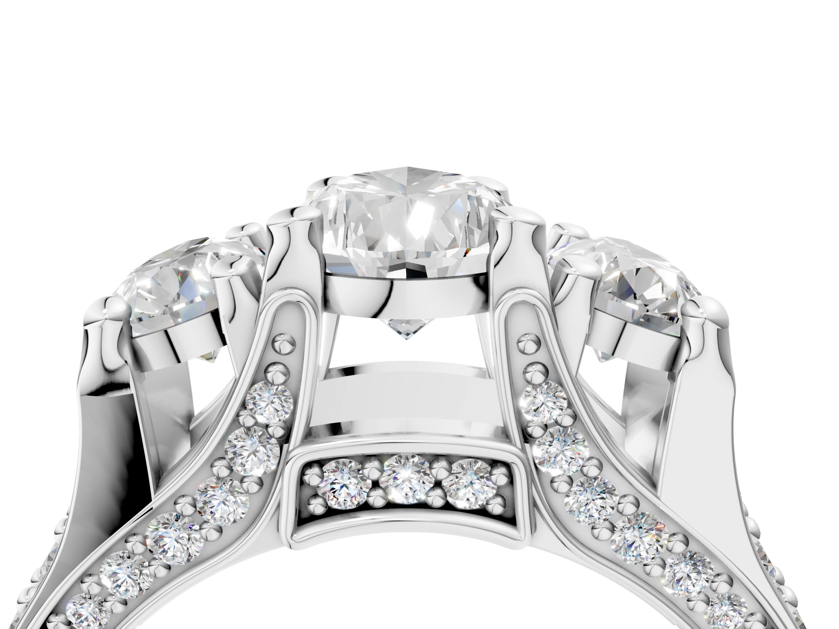 PEAR 3 STONE RING