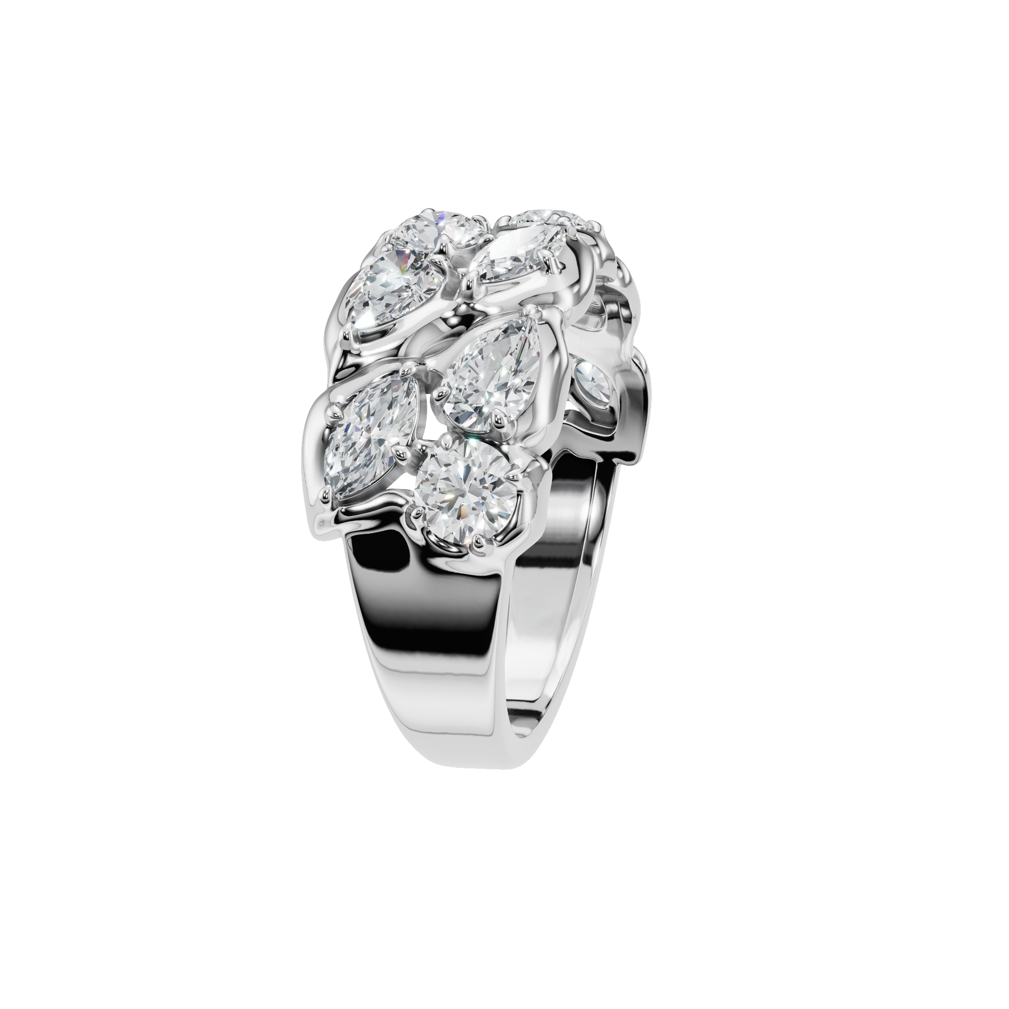 MARQUISE ROUND WEDDING BAND