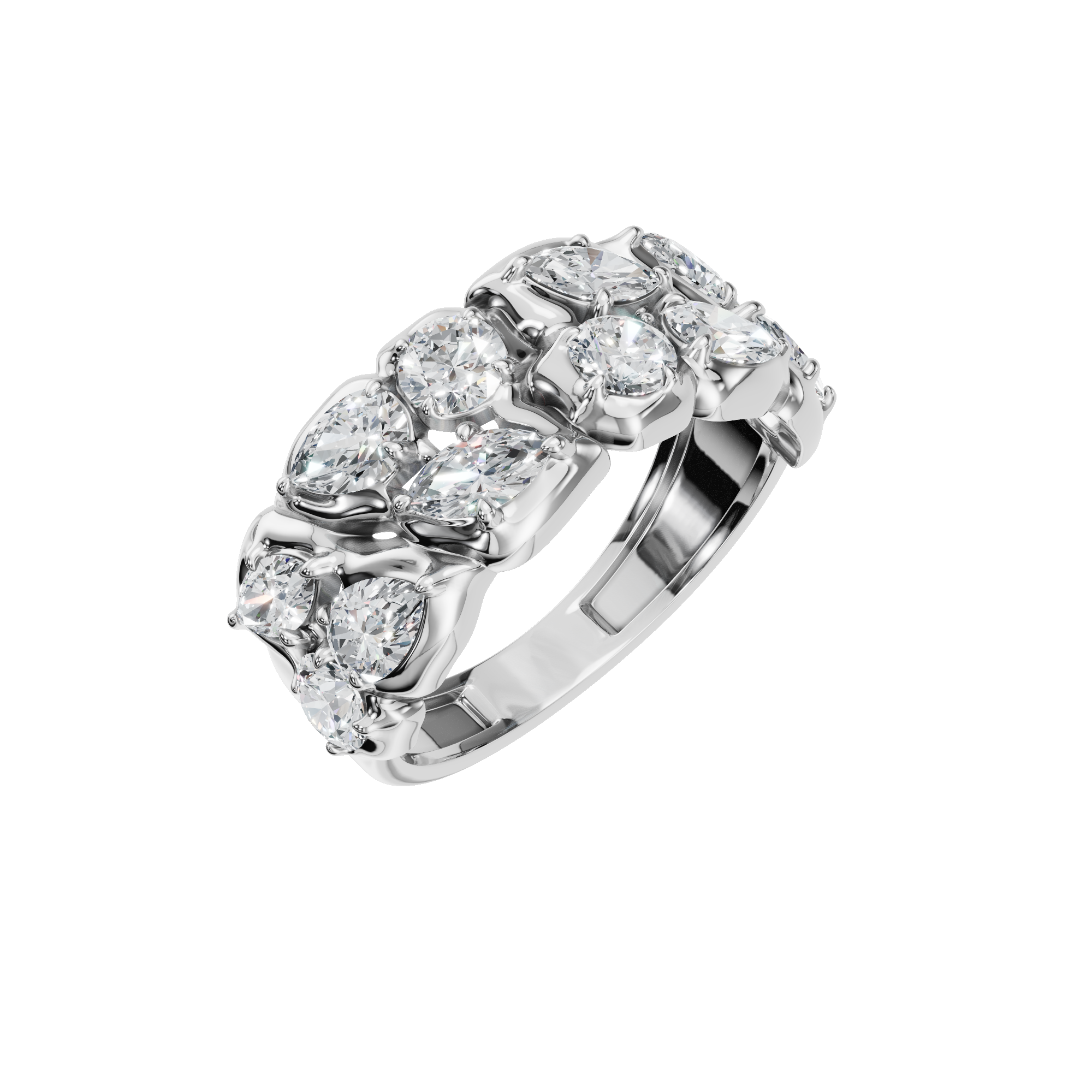 MARQUISE ROUND WEDDING BAND