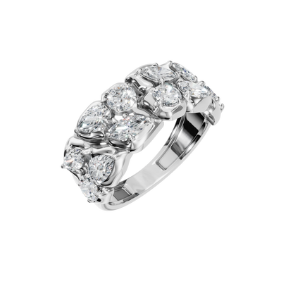 MARQUISE ROUND WEDDING BAND - M&D Signature Jewels