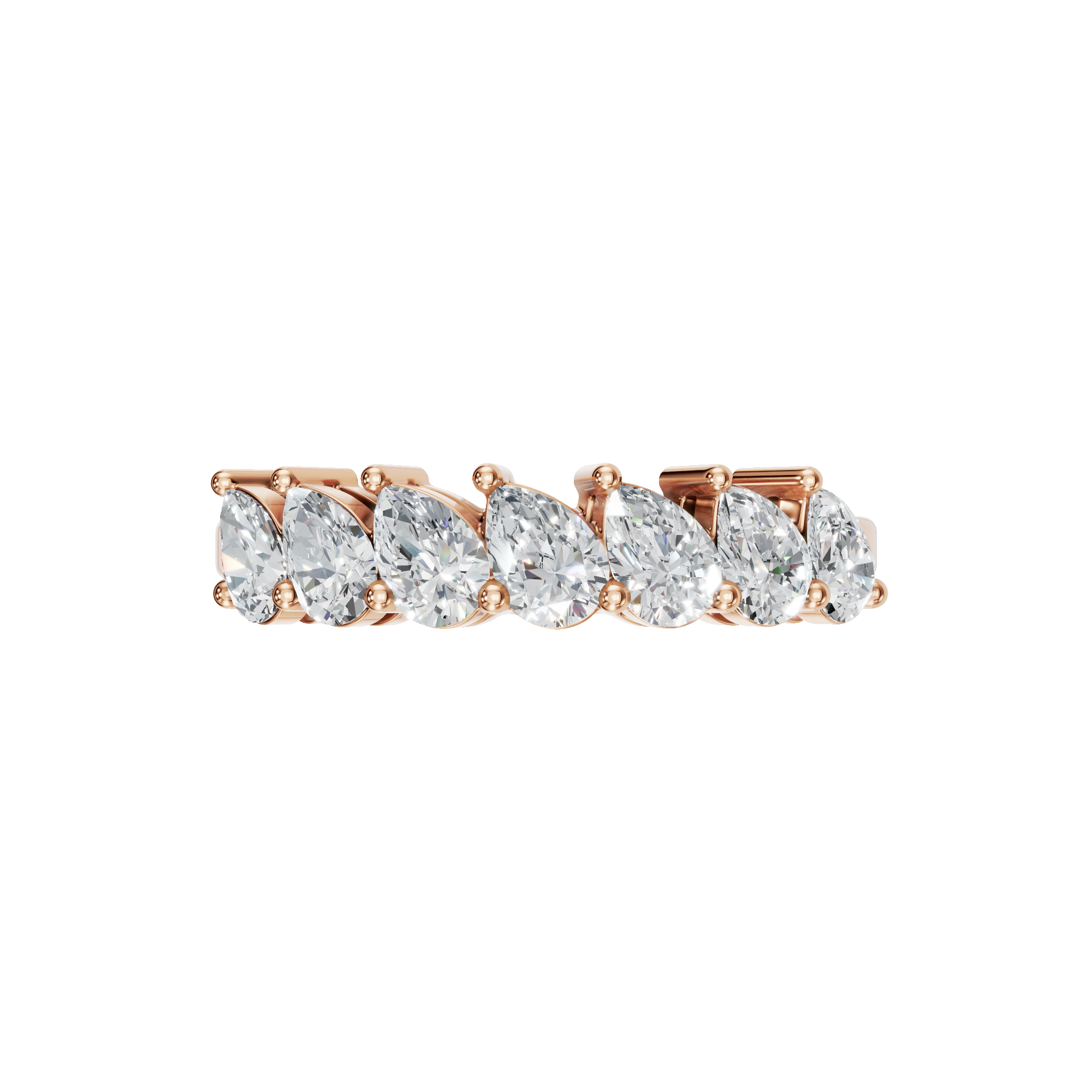 PEAR HALF ETERNITY WEDDING RING