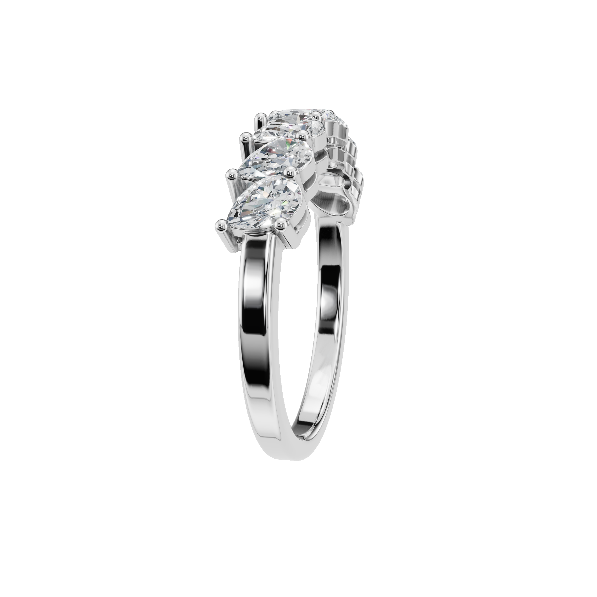 PEAR HALF ETERNITY WEDDING RING