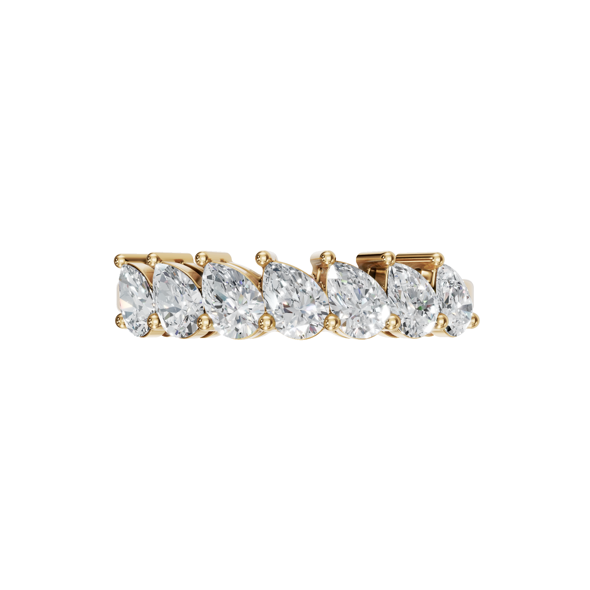 PEAR HALF ETERNITY WEDDING RING