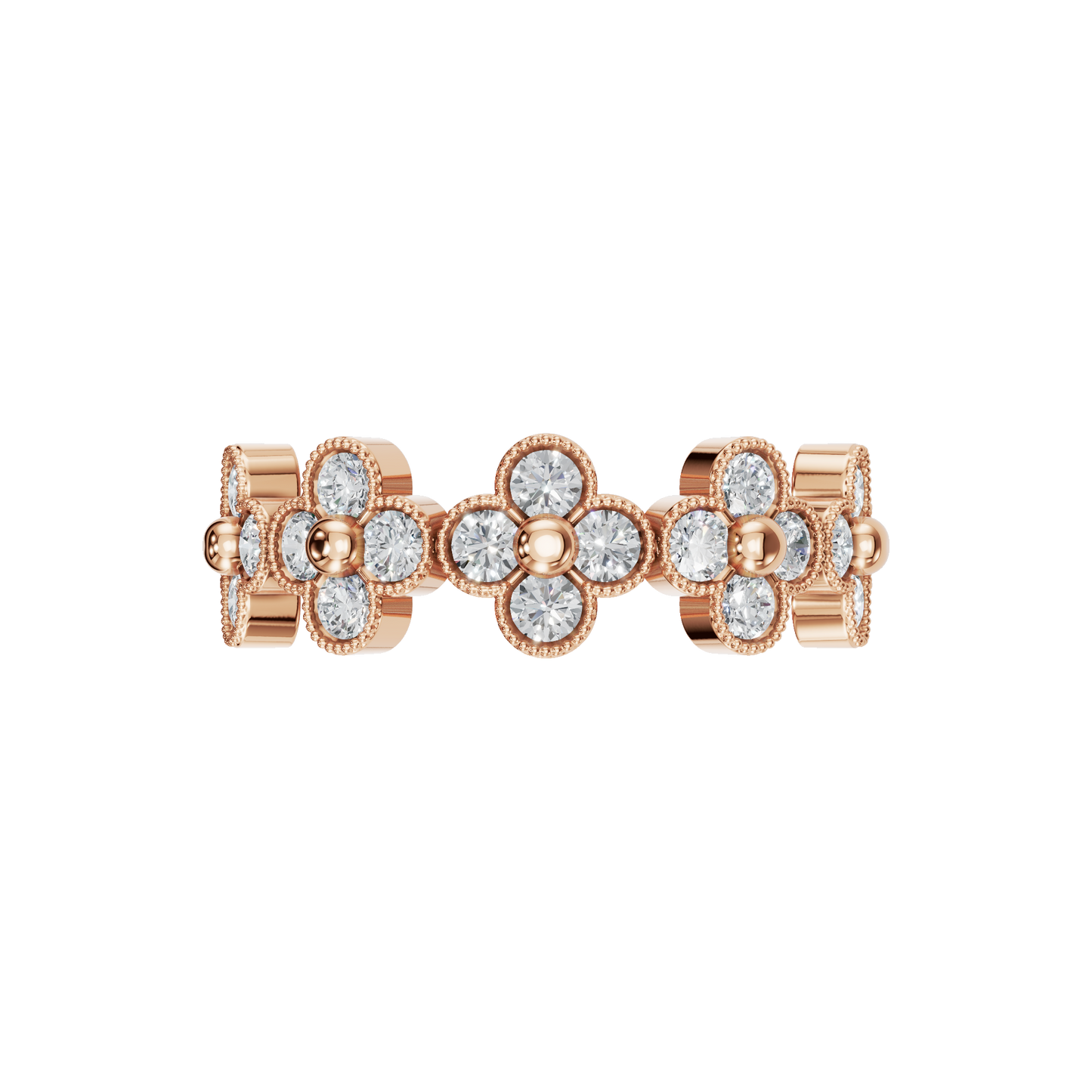 ROUND CLOVER WEDDING RING - M&D Signature Jewels