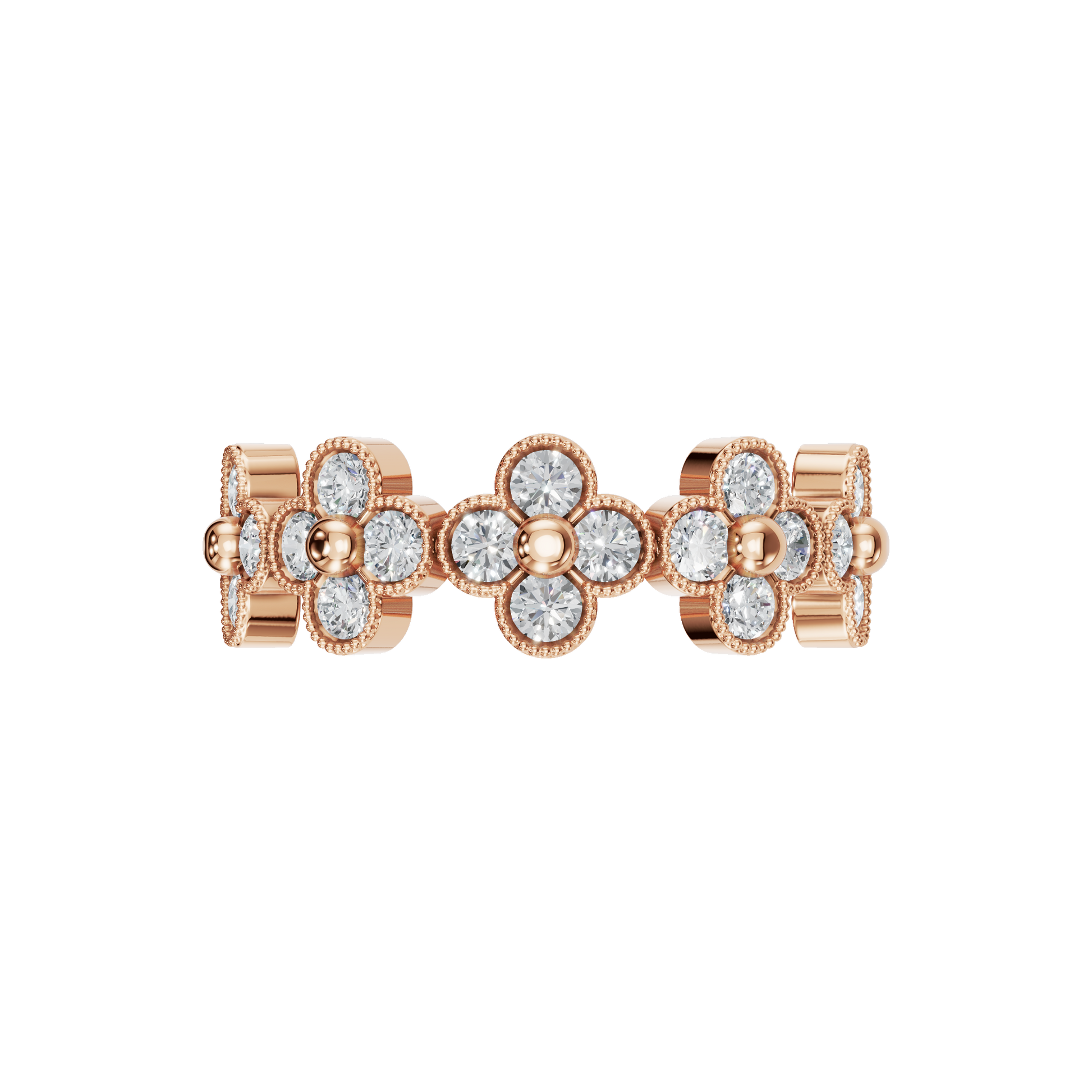 ROUND CLOVER WEDDING RING - M&D Signature Jewels