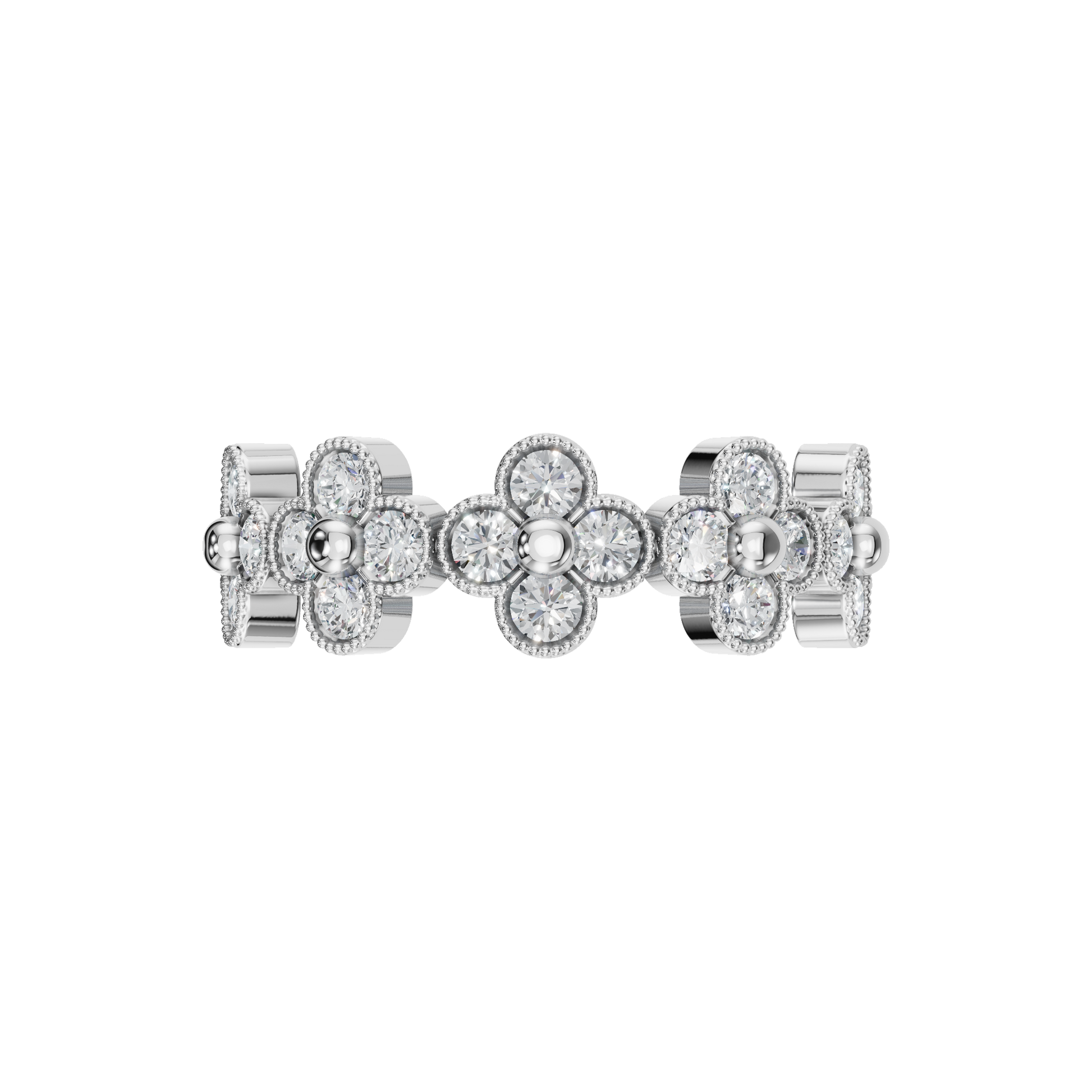 ROUND CLOVER WEDDING RING - M&D Signature Jewels