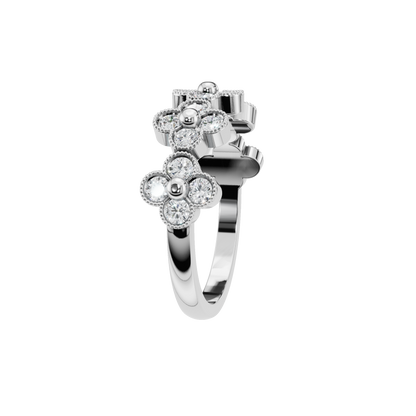ROUND CLOVER WEDDING RING - M&D Signature Jewels