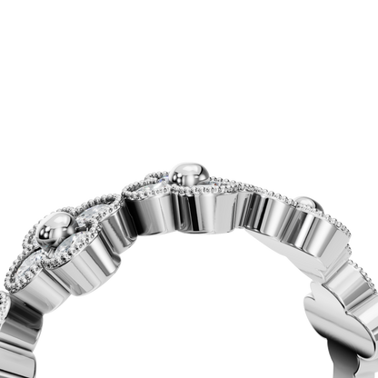 ROUND CLOVER WEDDING RING - M&D Signature Jewels