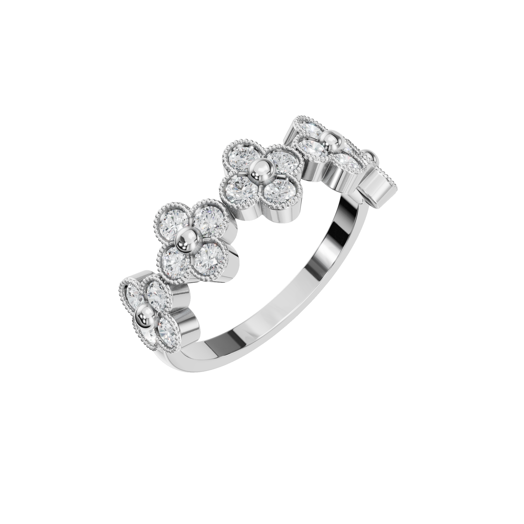 ROUND CLOVER WEDDING RING
