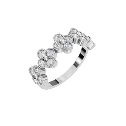 ROUND CLOVER WEDDING RING - M&D Signature Jewels