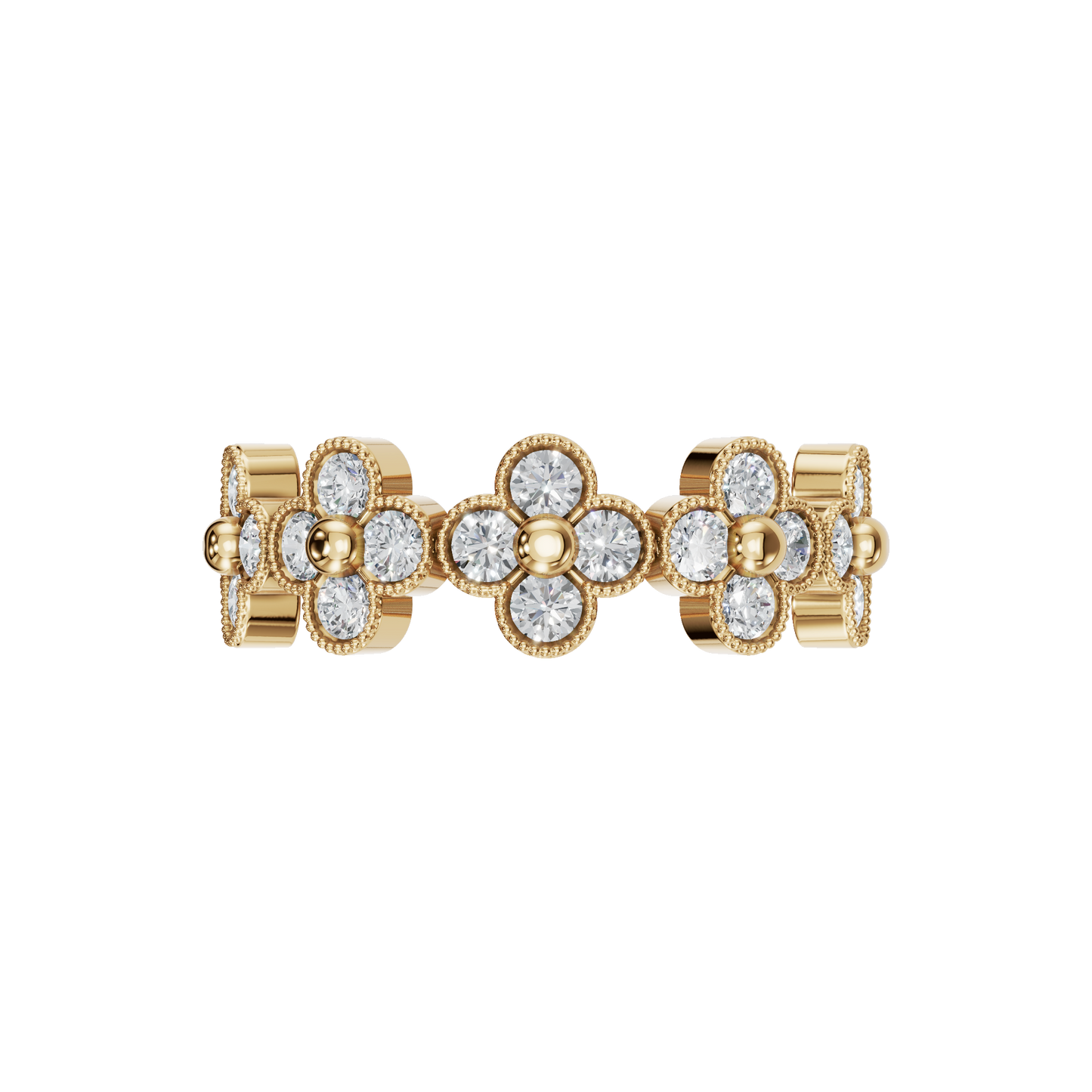 ROUND CLOVER WEDDING RING - M&D Signature Jewels