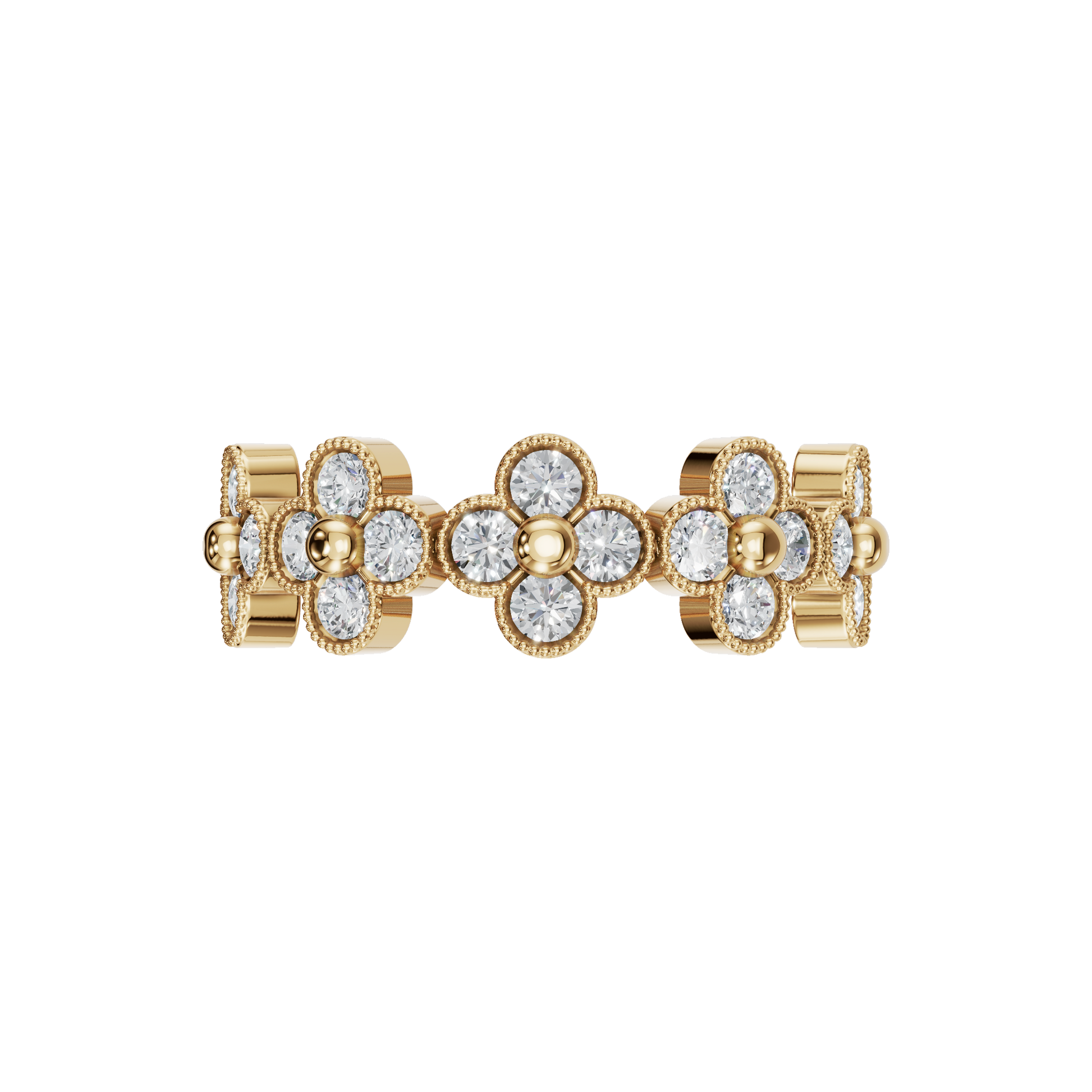 ROUND CLOVER WEDDING RING - M&D Signature Jewels