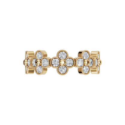 ROUND CLOVER WEDDING RING - M&D Signature Jewels