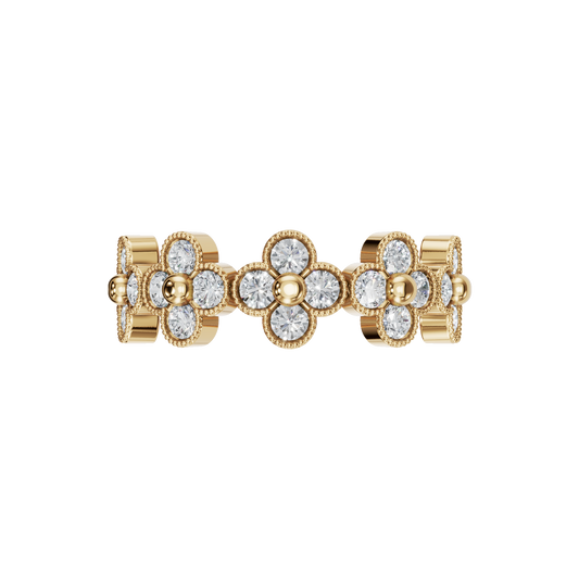 ROUND CLOVER WEDDING RING - M&D Signature Jewels