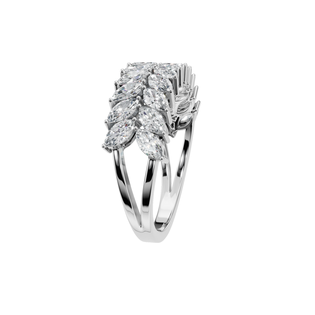 MARQUISE TWO ROW HALF ETERNITY WEDDING RING