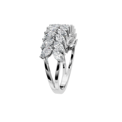 MARQUISE TWO ROW HALF ETERNITY WEDDING RING - M&D Signature Jewels