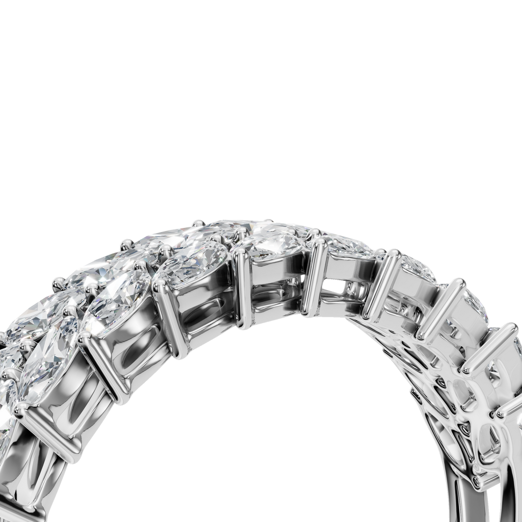 MARQUISE TWO ROW HALF ETERNITY WEDDING RING