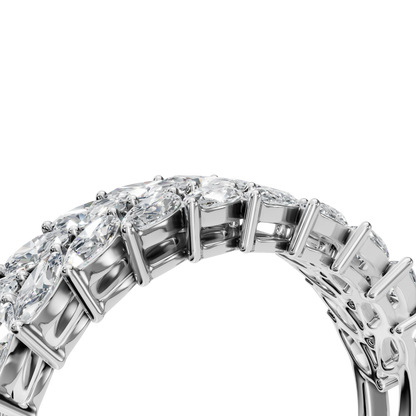 MARQUISE TWO ROW HALF ETERNITY WEDDING RING - M&D Signature Jewels