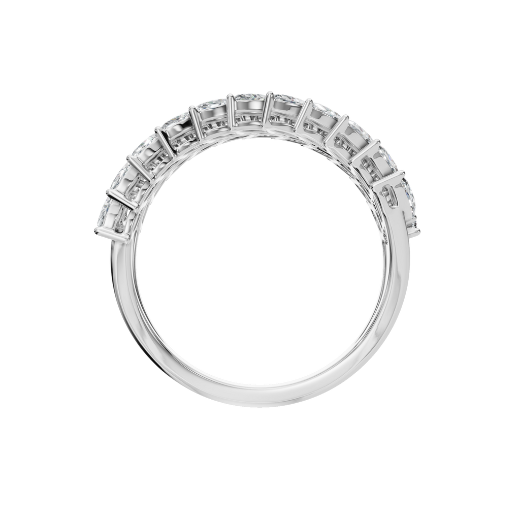 MARQUISE TWO ROW HALF ETERNITY WEDDING RING