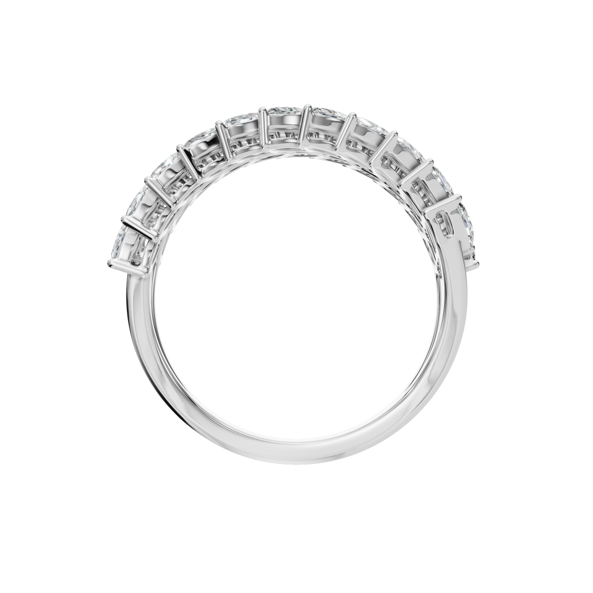 MARQUISE TWO ROW HALF ETERNITY WEDDING RING