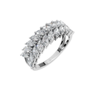 MARQUISE TWO ROW HALF ETERNITY WEDDING RING
