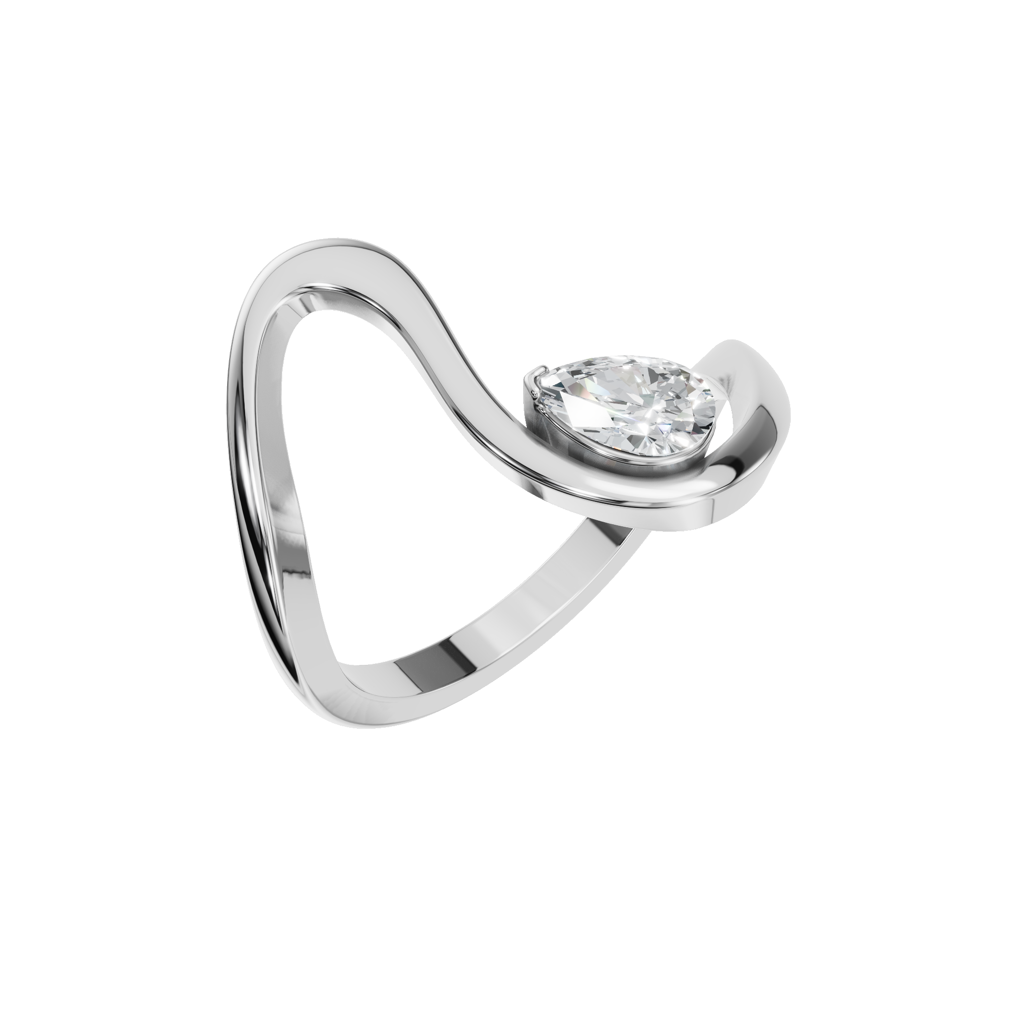 PEAR VINTAGE SOLITAIRE RING