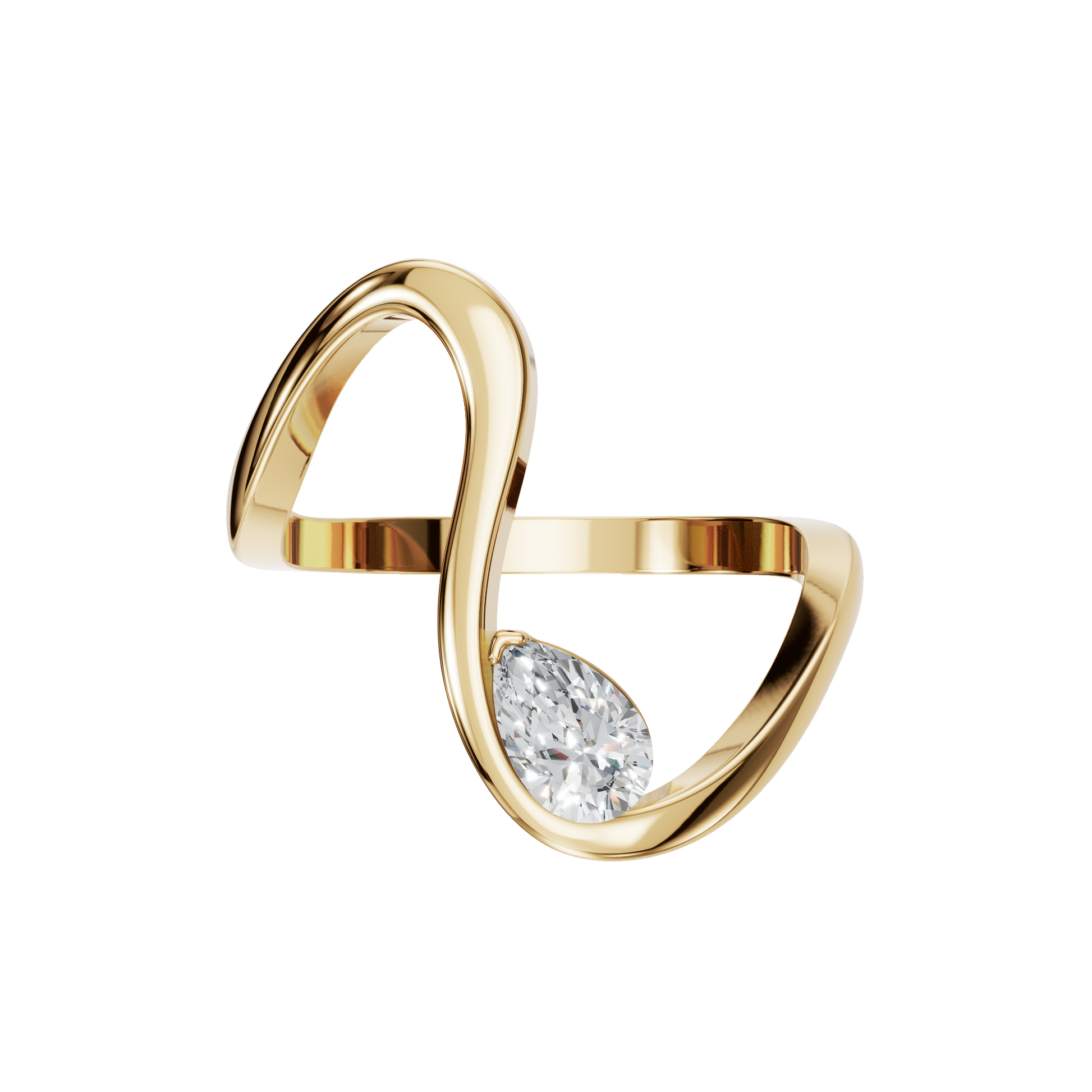 PEAR VINTAGE SOLITAIRE RING - M&D Signature Jewels