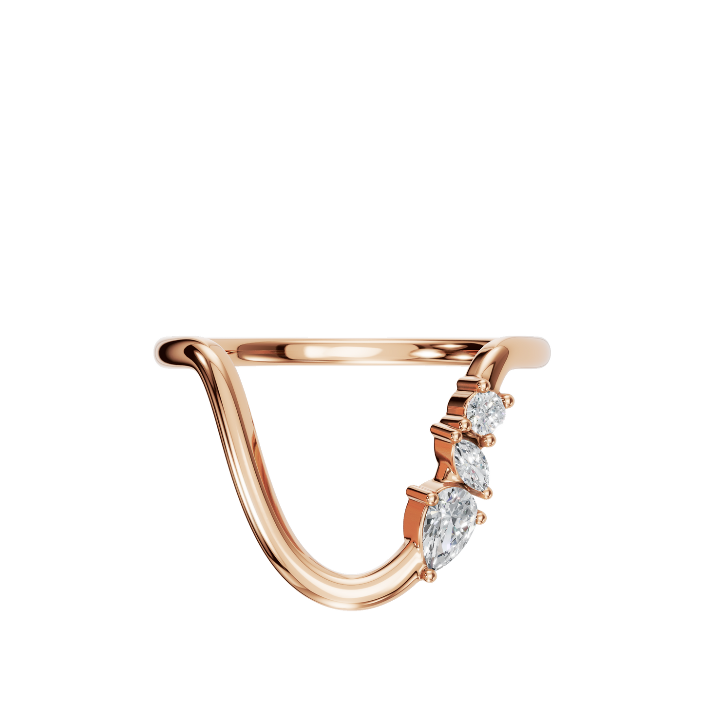 PEAR MARQUISE ROUND CURVE WEDDING BAND - M&D Signature Jewels