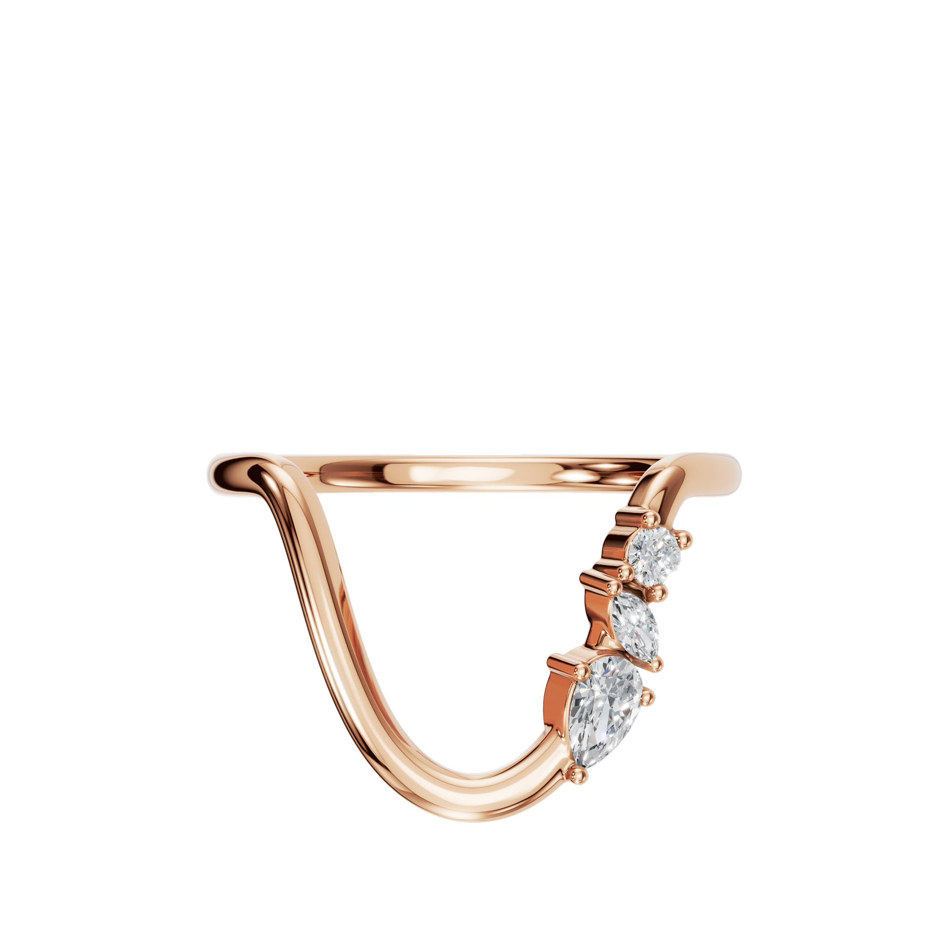 PEAR MARQUISE ROUND CURVE WEDDING BAND - M&D Signature Jewels