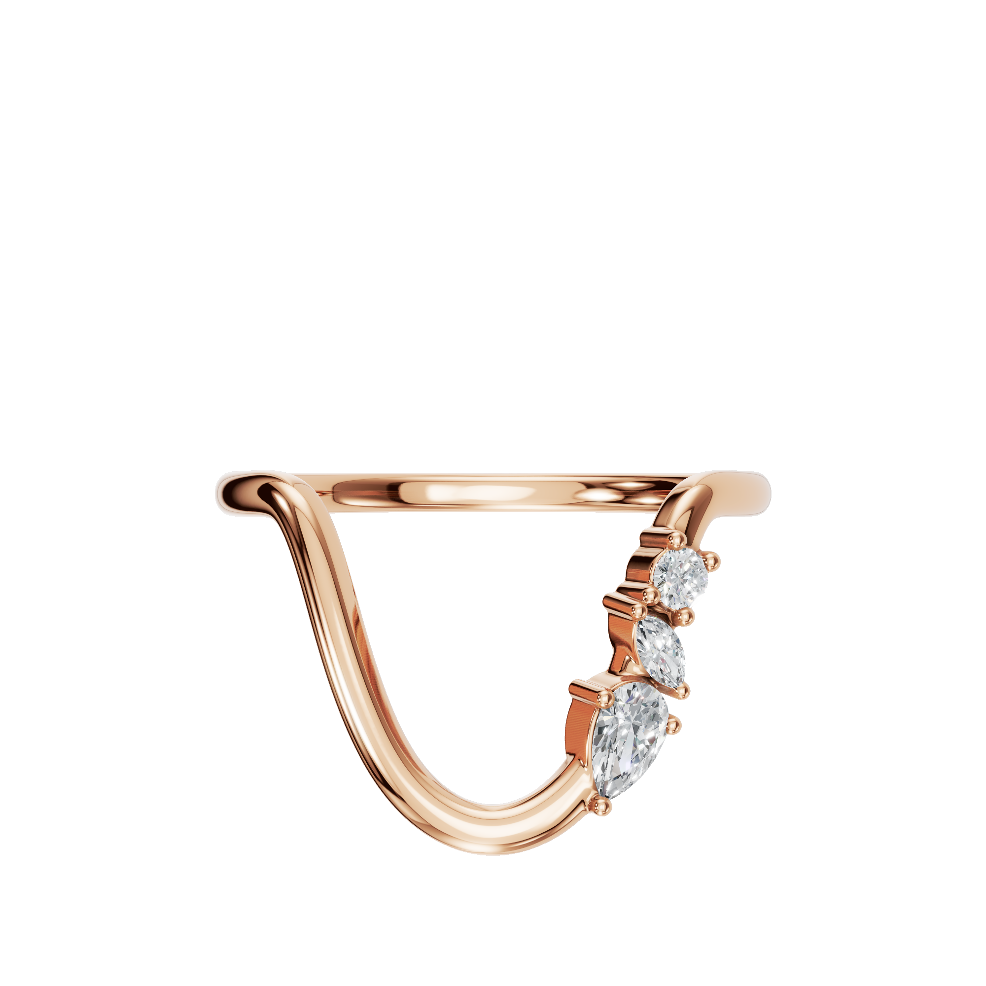PEAR MARQUISE ROUND CURVE WEDDING BAND