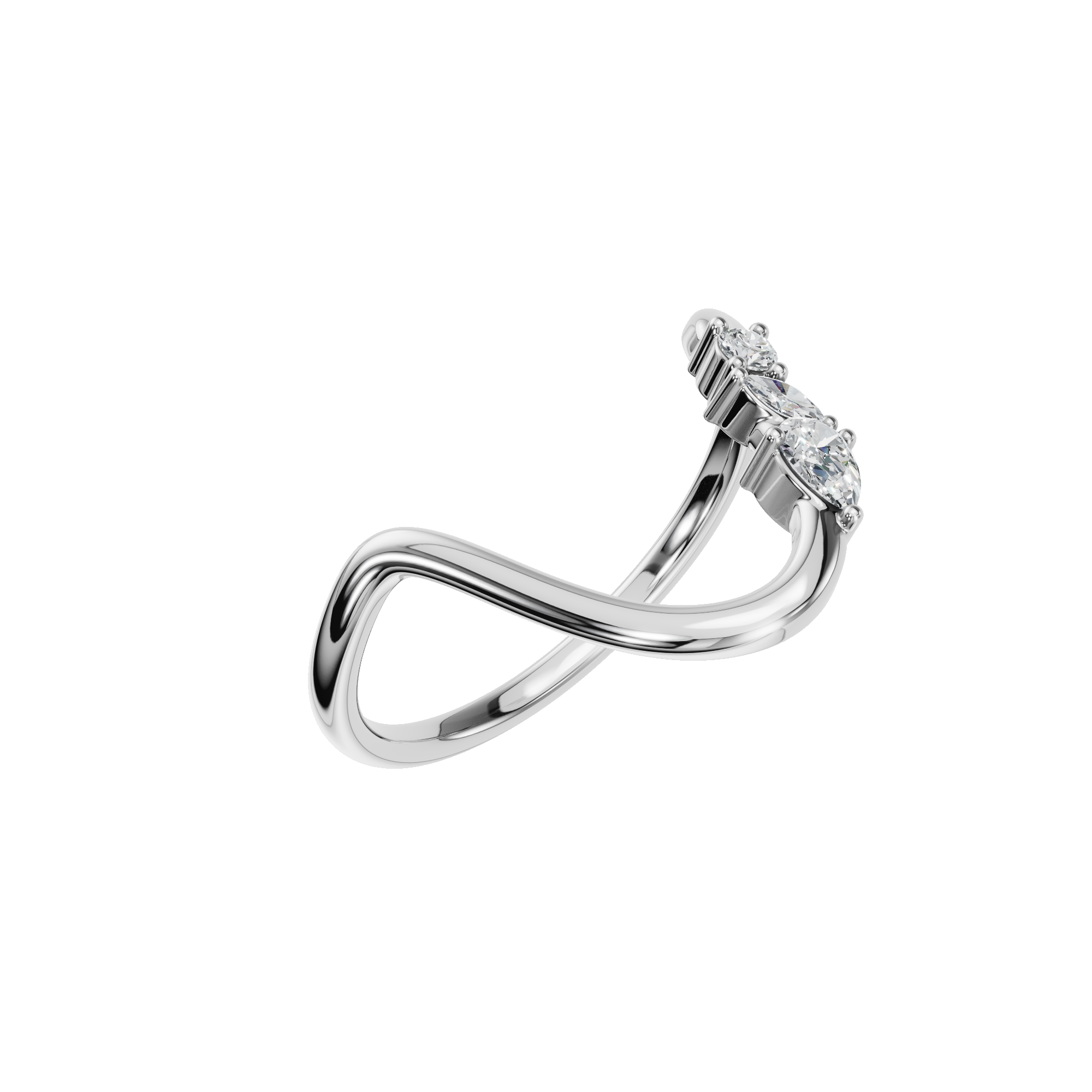 PEAR MARQUISE ROUND CURVE WEDDING BAND