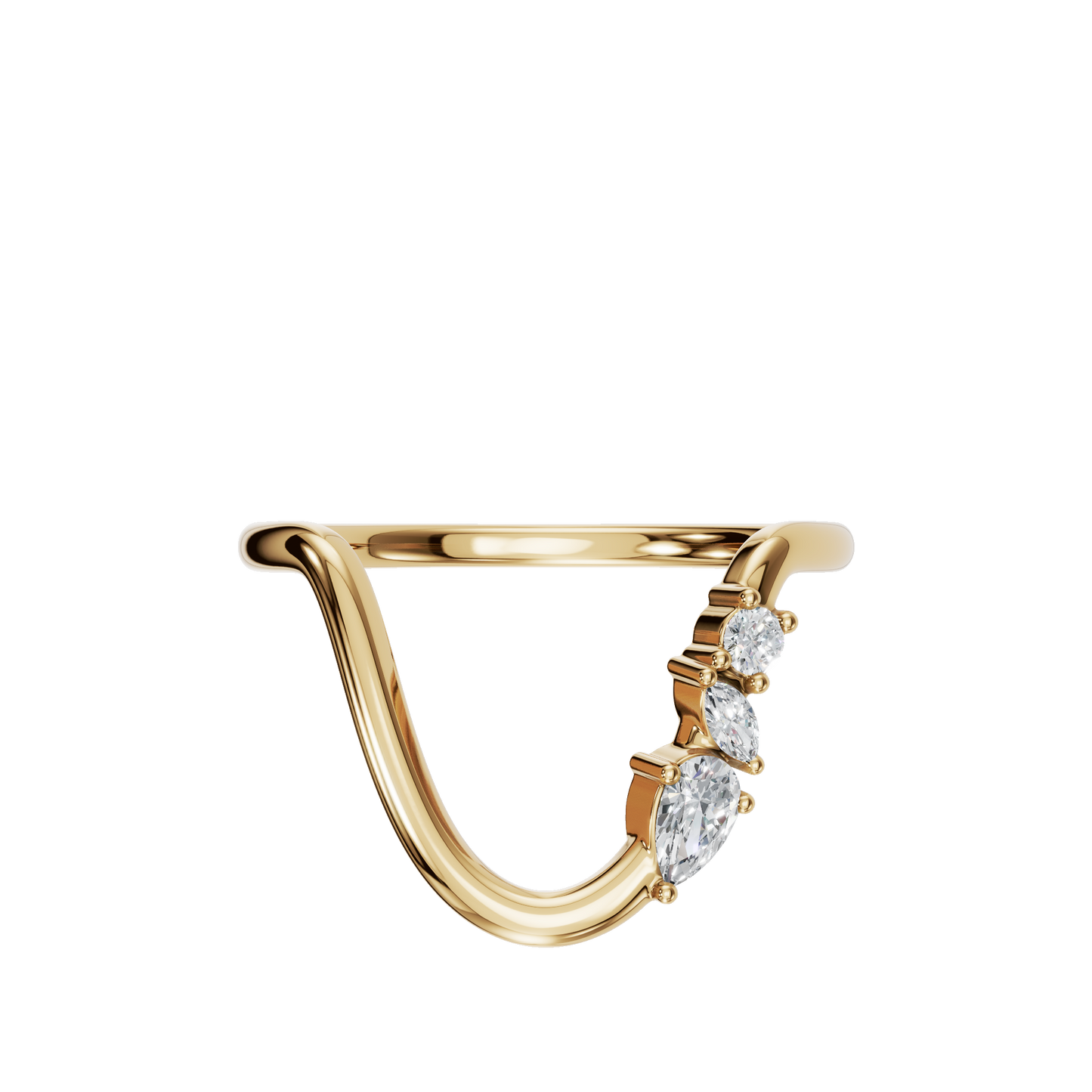 PEAR MARQUISE ROUND CURVE WEDDING BAND - M&D Signature Jewels